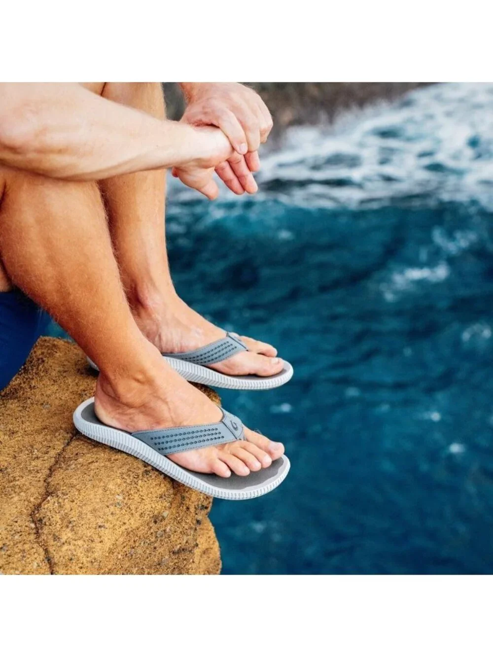 Men's Stone Beach Sandals Water Resistant Flip Flops Arch Support&Comfort Fit